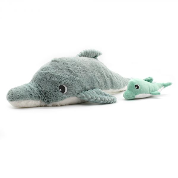 Peluche Les Ptipotos Dauphin et son bébé menthe