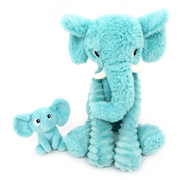 Peluche Les Ptipotos Éléphant et son bébé Aqua
