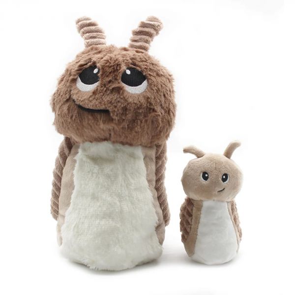 Peluche Les Ptipotos escargot et son bébé brun