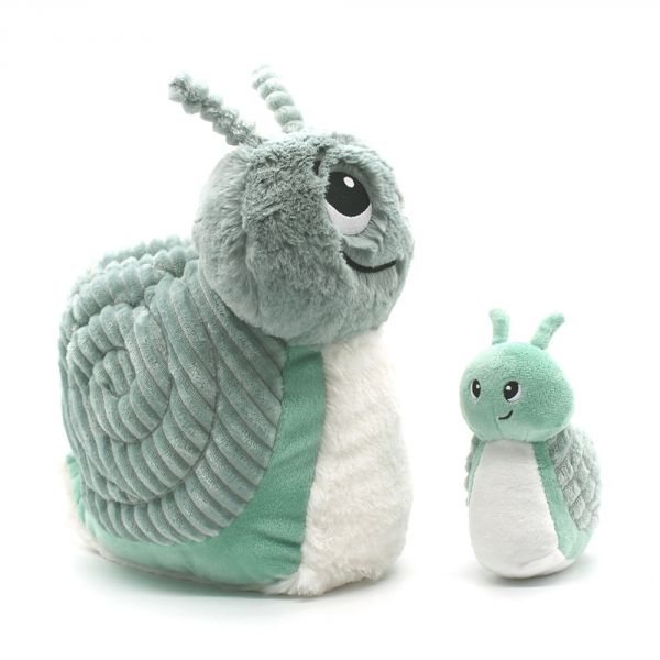 Peluche Ptipotos Escargot maman et son bébé menthe