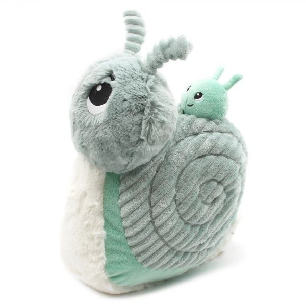 Peluche Ptipotos Escargot maman et son bébé menthe