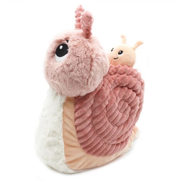 Peluche Les Ptipotos escargot et son bébé rose