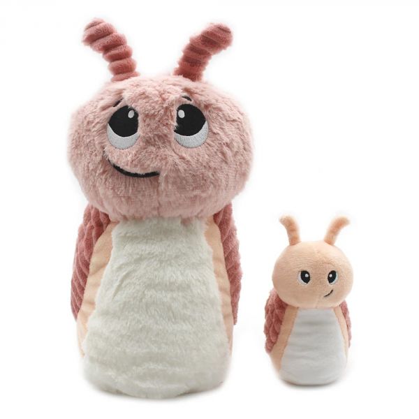 Peluche Les Ptipotos escargot et son bébé rose