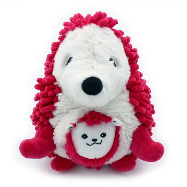 Peluche Les Ptipotos hérisson et son bébé Piktou betterave