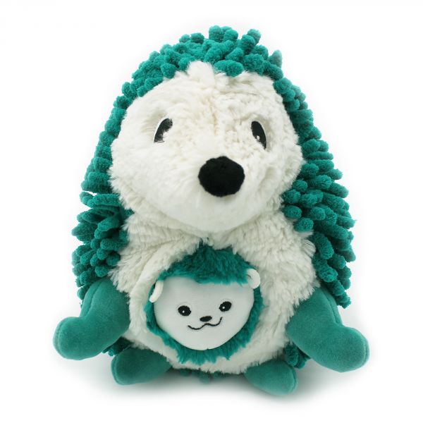 Peluche Les Ptipotos hérisson et son bébé Piktou vert