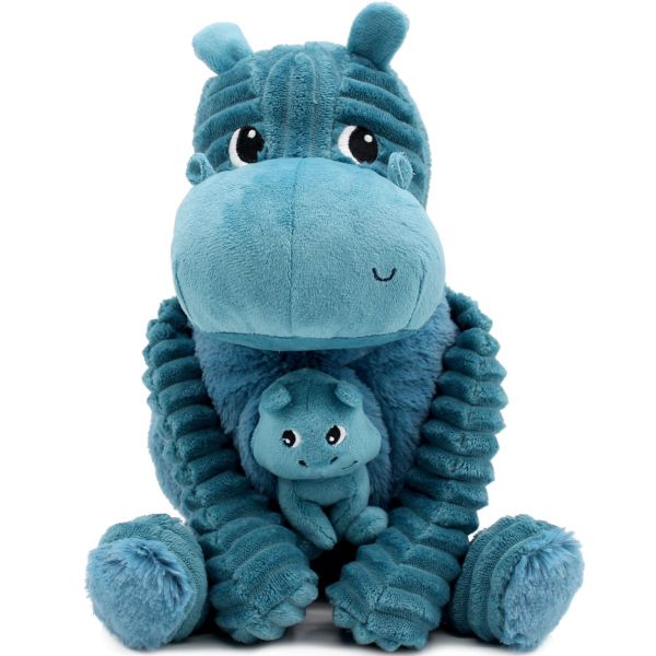 Peluche Les Ptipotos l'hippopotame Bibou maman et bébé