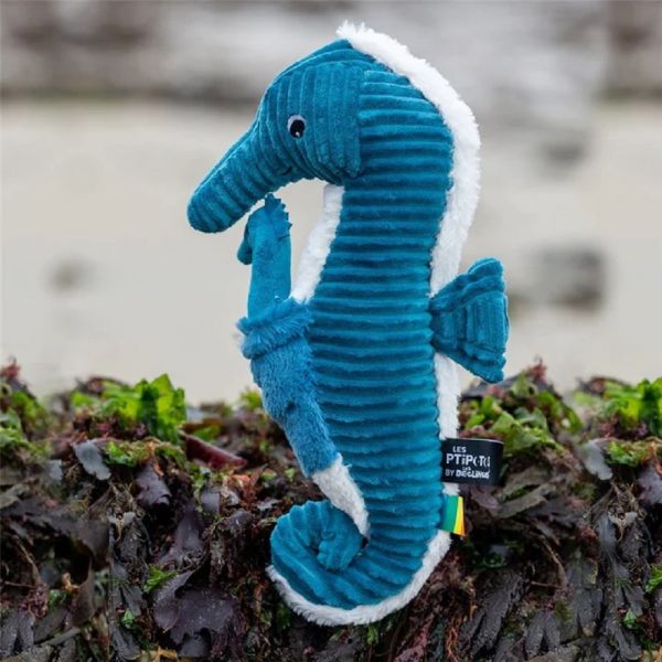 Peluche hippocampe et son bébé bleu Papadou Les Ptipotos