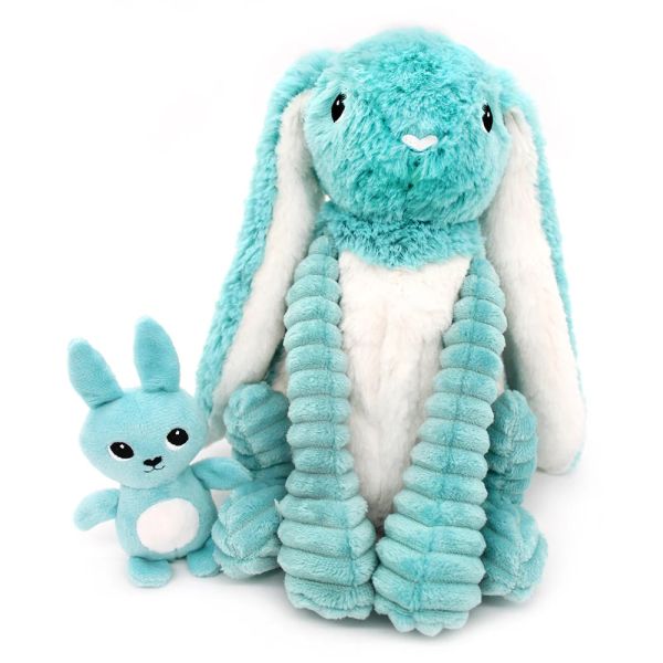 Peluche Les Ptipotos Lapin et son bébé Aqua