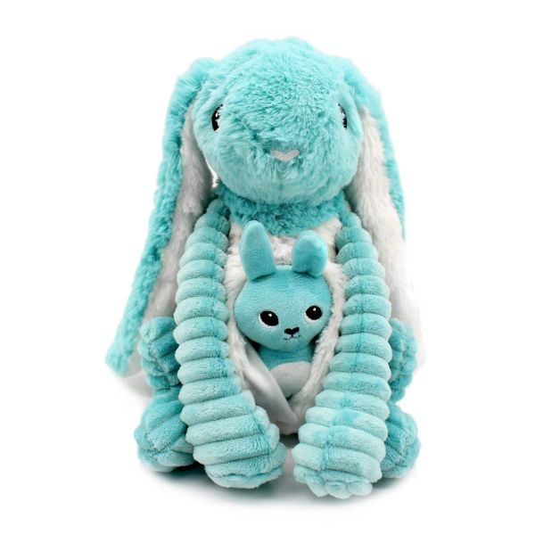 Peluche Les Ptipotos Lapin et son bébé Aqua