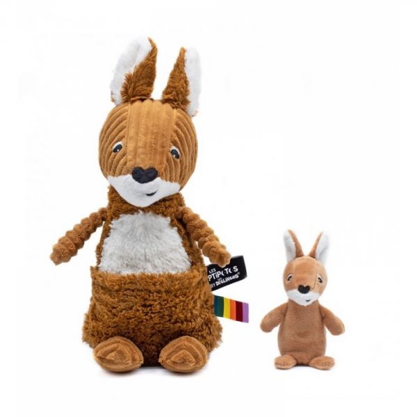 Peluche Les Ptipotos kangourou et son bébé Allezou marron