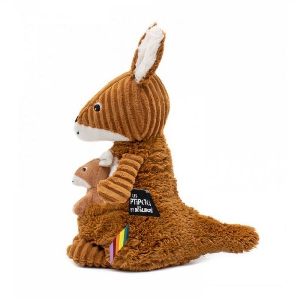 Peluche Les Ptipotos kangourou et son bébé Allezou marron