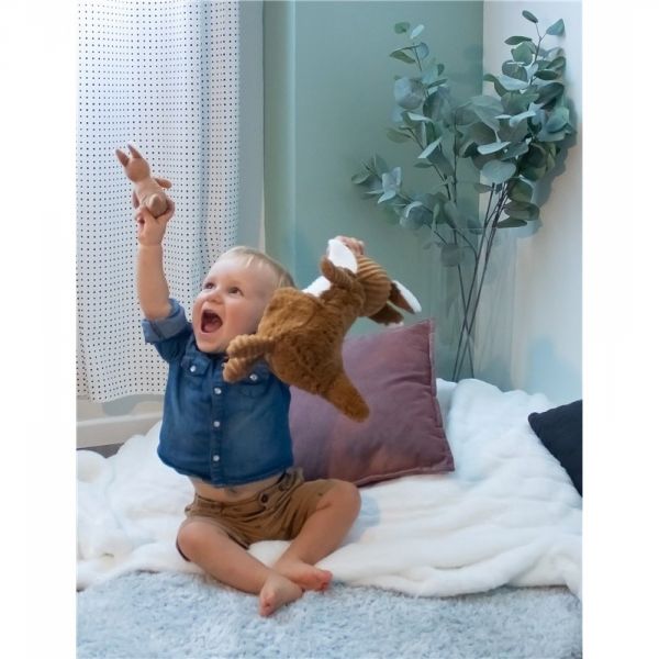 Peluche Les Ptipotos kangourou et son bébé Allezou marron