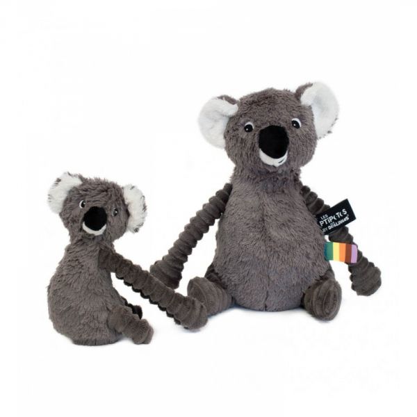 Peluche Les Ptipotos koala et son bébé Trankilou gris