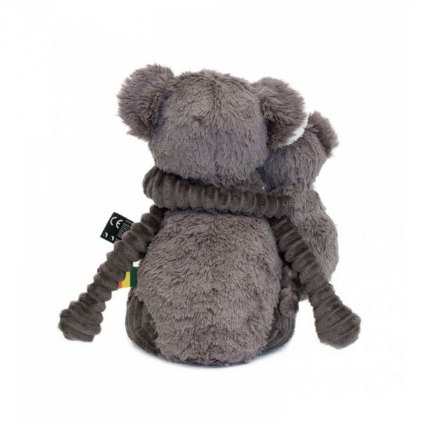 Peluche Les Ptipotos koala et son bébé Trankilou gris
