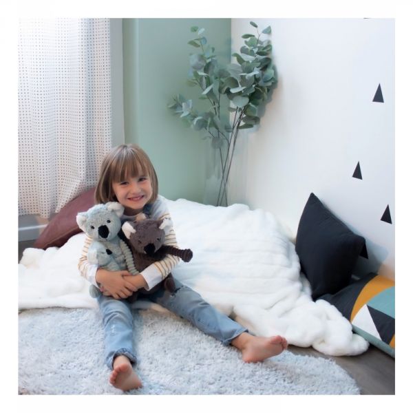 Peluche Les Ptipotos koala et son bébé Trankilou gris