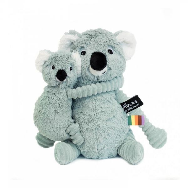 Peluche koala et son bébé menthe Trankilou Les Ptipotos