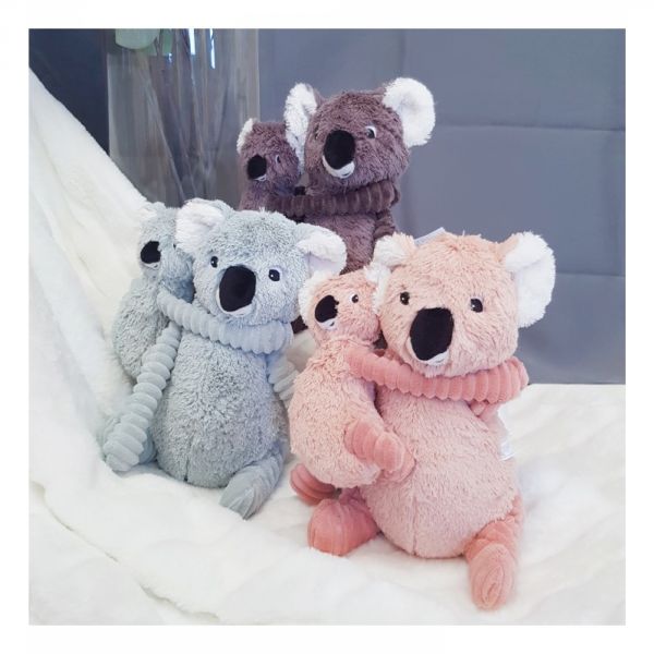 Peluche Les Ptipotos koala et son bébé Trankilou rose