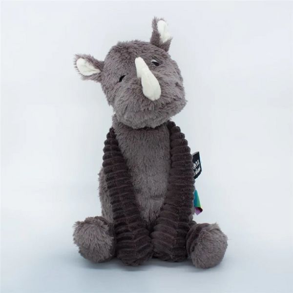 Peluche Les Ptipotos rhinocéros Grobisous gris