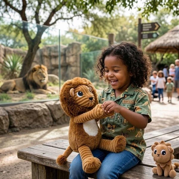 Peluche Les Ptipotos lion Graou papa et bébé