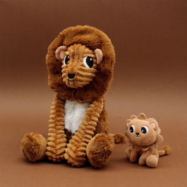 Peluche Les Ptipotos lion Graou papa et bébé