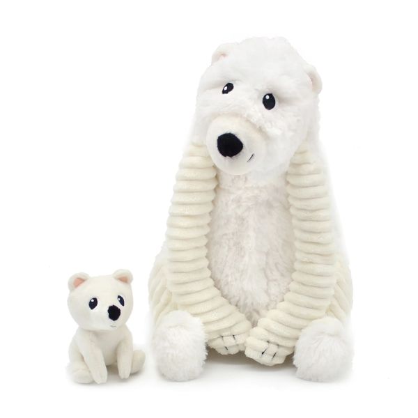 Peluche Les Ptipotos ours polaire maman et bébé Blanc