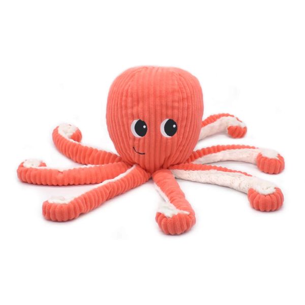 Peluche géante Les Ptipotos pieuvre et son bébé Filou Corail