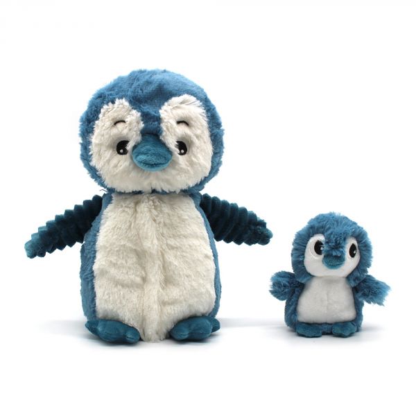 Peluche Ptipotos Pingouin maman et son bébé bleu
