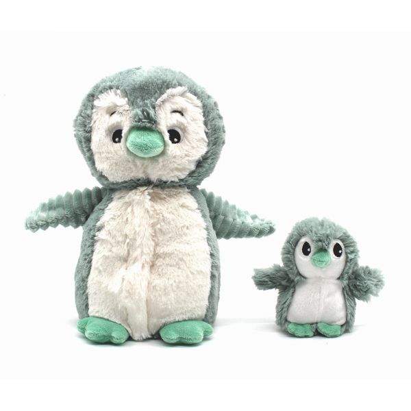 Peluche Les Ptipotos pingouin et son bébé menthe