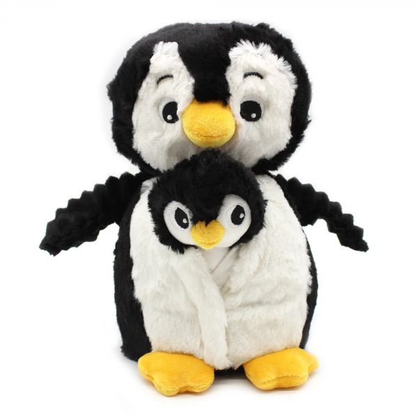 Peluche Ptipotos Pingouin maman et son bébé Noir