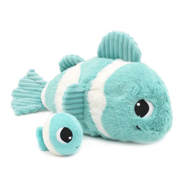 Peluche Les Ptipotos poisson clown maman et bébé Aqua