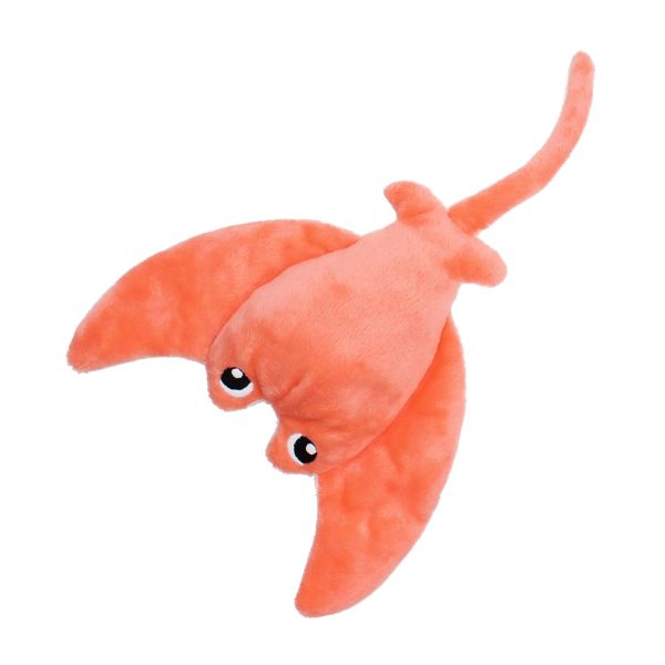 Peluche géante Les Ptipotos raie manta et son bébé Mantalou Corail
