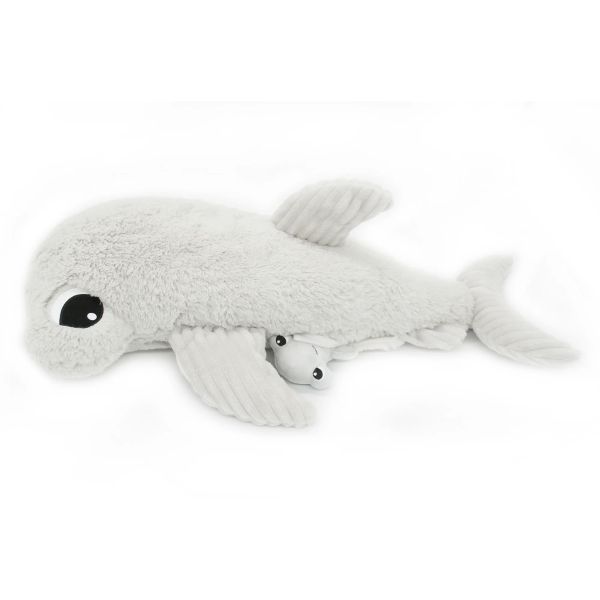 Peluche Les Ptipotos Requin et son bébé Gris