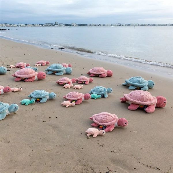 Peluche géante Les Ptipotos tortue Sauvenou rose