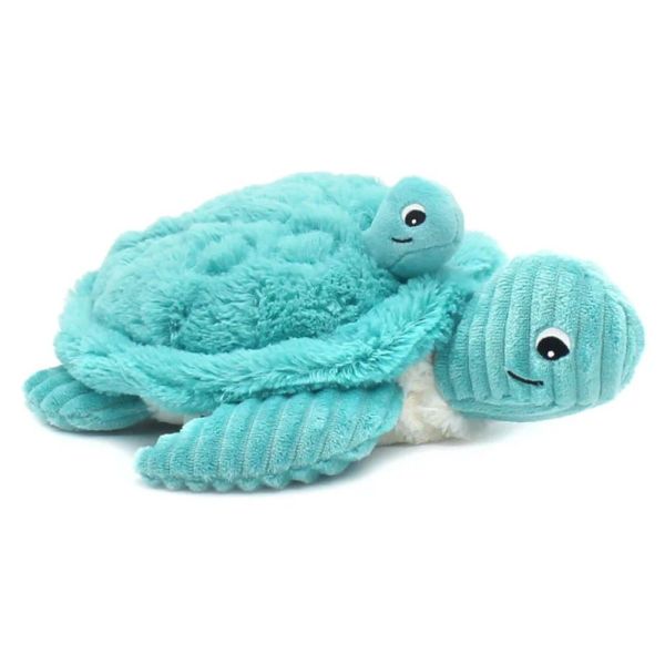 Peluche Les Ptipotos maman et bébé tortue Aqua