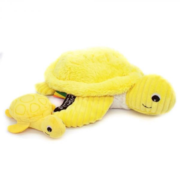 Peluche tortue et son bébé jaune Sauvenou Les Ptipotos