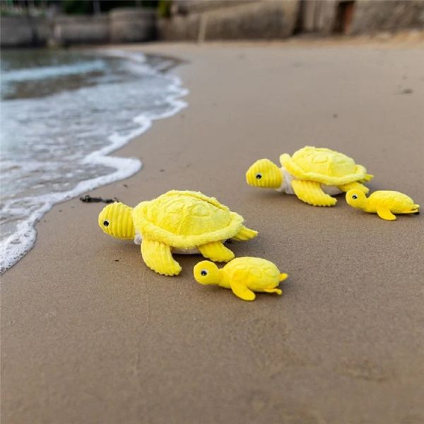 Peluche tortue et son bébé jaune Sauvenou Les Ptipotos