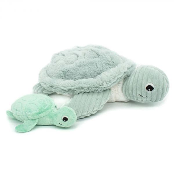 Peluche tortue et son bébé menthe Sauvenou Les Ptipotos