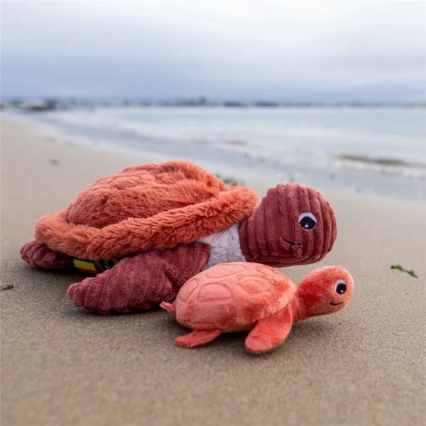 Peluche tortue et son bébé terracotta Sauvenou Les Ptipotos