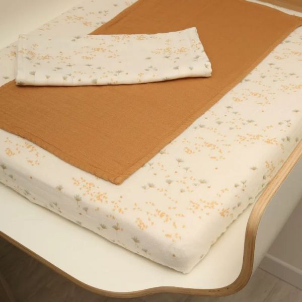 Kit Housse de matelas à langer Noga Pia + lot de 2 langes Pia & Camel