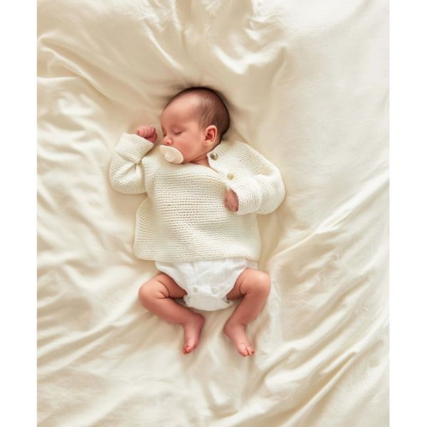 Pull bébé Oversize Cashmere Ivoire Taille 0 à 1 mois