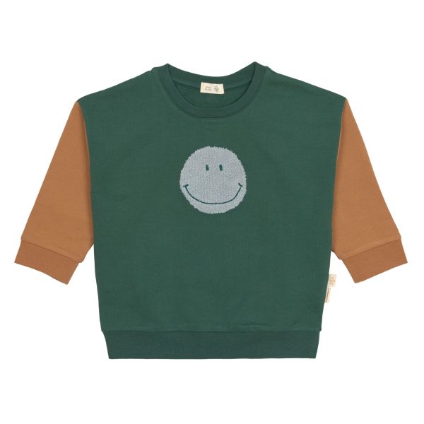 Pull enfant en coton bio - Little Gang Smile vert foncé 3/6 mois