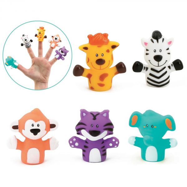 Lot de 5 Marionnettes à doigts Puppets Animaux de la savane
