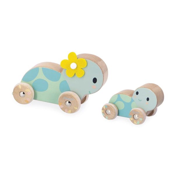 Set de jouet en bois 2 tortues à pousser Pure