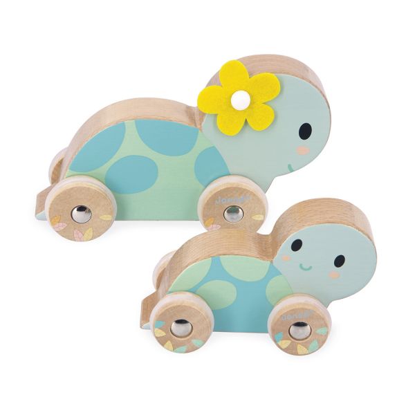 Set de jouet en bois 2 tortues à pousser Pure