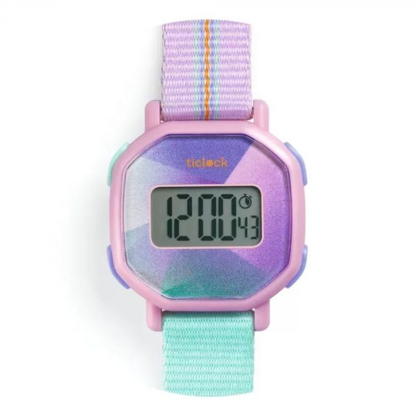 Montre digitale des petits Ticlock Purple prisma