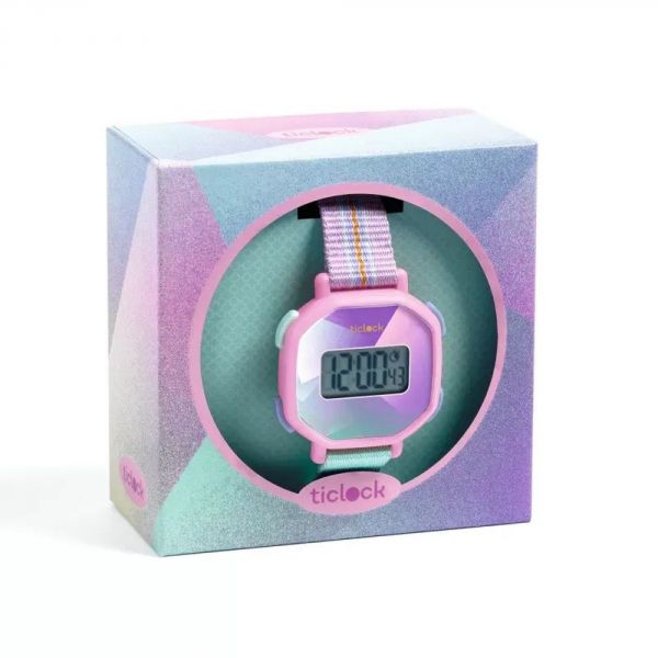 Montre digitale des petits Ticlock Purple prisma