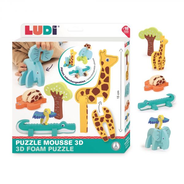 Puzzle 3D en mousse pour enfant Animaux