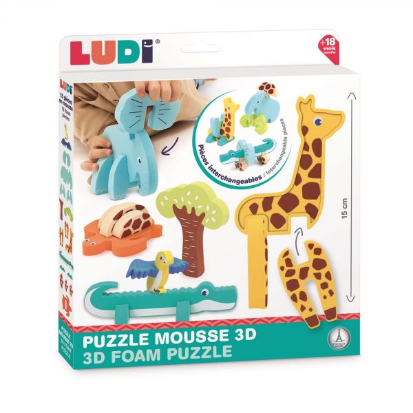 Puzzle 3D en mousse pour enfant Animaux