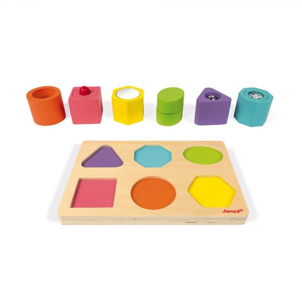 Puzzle encastrable I-wood 6 cubes sensoriels