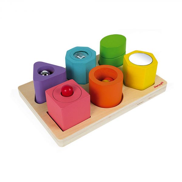 Puzzle encastrable I-wood 6 cubes sensoriels